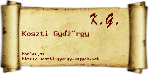 Koszti György névjegykártya
